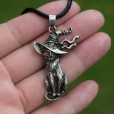 Halloween Wiccan Celtic Cat Necklace Witchcraft