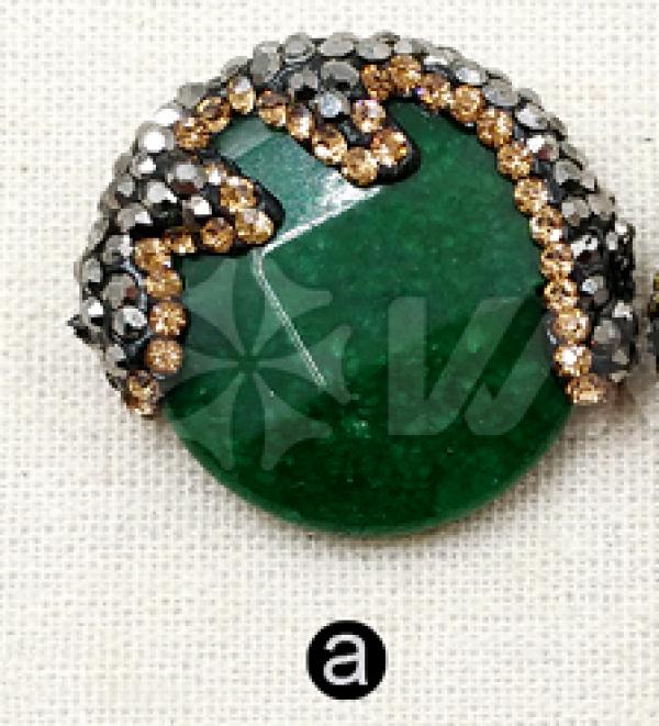Lovely Small Face Shape Pave Beads Jewelry Making Natural Pearl And Stone