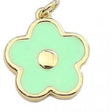 Enamel Flower Charm 20pcs Gold Plated Pendant Fashion Jewelry Accessories