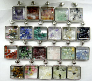 Irregular Gravel Stone & Glass Pendant for DIY Jewelry Making Necklace