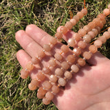 AA Faceted Sunstone Gem Beads 8*6mm Column Shape Loose Beads for Jewelry