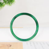 Zheru Jewelry Natural Agate Chalcedony Green Thin Round Bracelet 54-64mm
