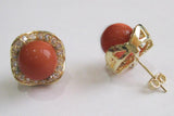 Noble 8mm Wine Red Shell Pearl & Crystal Earring