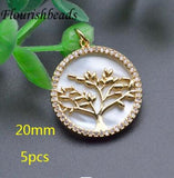 Natural Shell Life Tree Charms Pendant for Jewelry Making