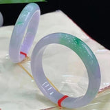 Zheru Jewelry Natural Burmese Jadeite 54mm-64mm Two-Color Bracelet