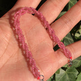 Natural Red Tourmaline Chain Bracelet Reiki Healing Stone Jewelry