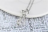 S925 Sterling Silver Butterfly Cat Necklace Clavicle Chain
