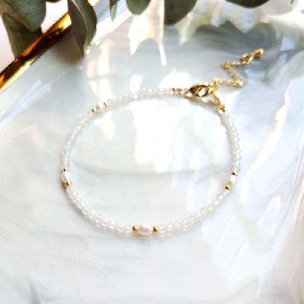 Colorful Semi-precious Stone Bracelet with Pearl