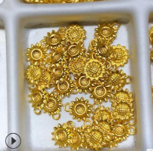 24K Pure Pendant 999 Jewelry Yellow Sunflower Necklace For Women