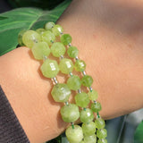 Green Peridot Faceted Stone Round Loose Beads for DIY Jewelry Making