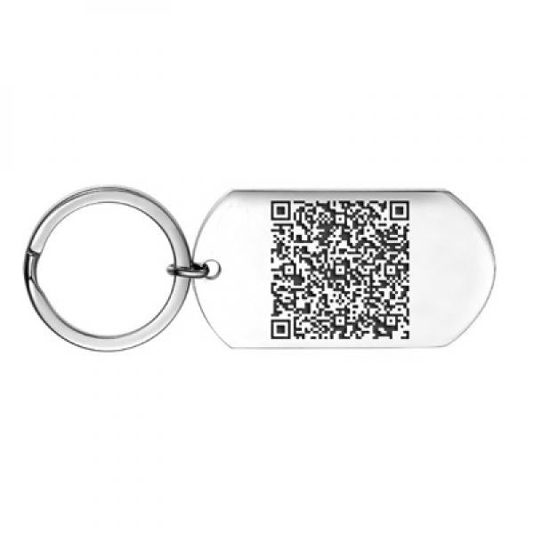 Personalized Music Lover QR Code Keychain Engraved Dog Tag