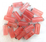 50pcs Natural Stone Quartz Crystal Cylinder Pendants for DIY Jewelry Making