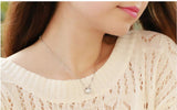 925 Silver Small Circle Crystal Pendant Necklace