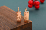 Aomigc Long 585 Rose Hollow Glossy Earrings Women Fine Carved