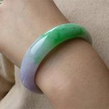 Natural Burmese Jadeite 54-64mm Light Purple Two-color Bracelet
