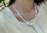 9MM Baroque Freshwater Pearl Choker Necklace Women Gift Fine Jewelry