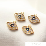 18K Copper Plated Eye Pendant for DIY Jewelry Making