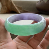 Zheru Jewelry Natural Myanmar Jade 54-64mm Purple Two-Color Bracelet