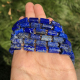 Faceted Lapis Lazuli Gem Stone Beads Cylinder Shape Spacer Beads