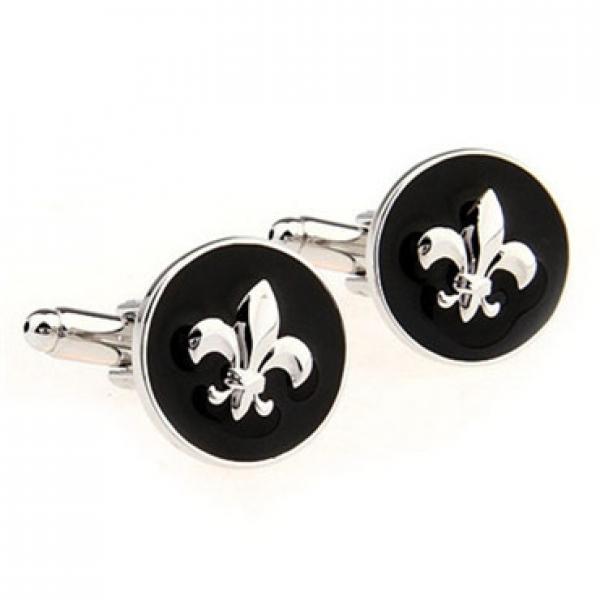 TZG09197 Cufflink 5 Pairs Classic Style Silver Black