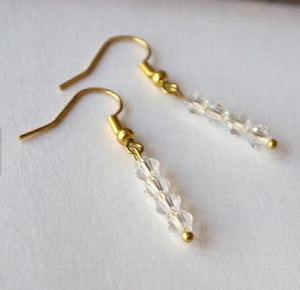Crystal Silver Fish Hook Dangle Earrings Fine Jewelry Women Gift