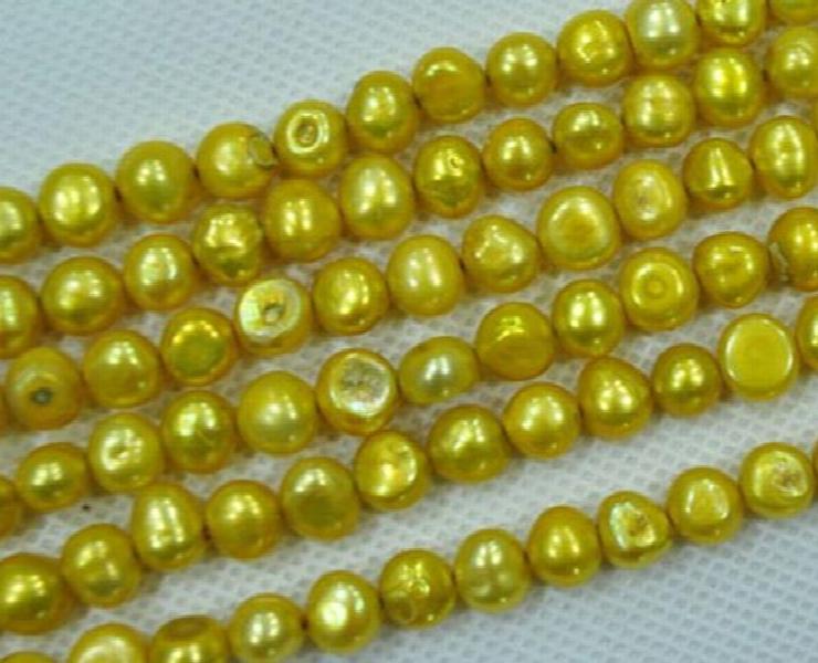 AAA 8-9 MM Baroque Beads Light Golden Freshwater Pearl Jewellery