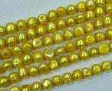 AAA 8-9 MM Baroque Beads Light Golden Freshwater Pearl Jewellery