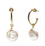 Arrival Favorite Coin Baroque Pearl 925 Sterling Silver Earrings