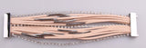 Beige Leather Bracelets Hand-Woven Bangle with Magnet Clasp