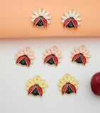 50 Ladybug Metal Charms for Jewelry Making
