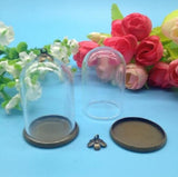 5 Sets Glass Globe Crown Beads Cap Set Glass Bottle Necklace Pendant