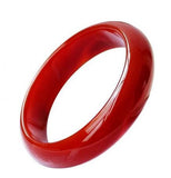 Natural Jade Agate Bangle Bracelet Charm Hand-Carved Round Bangle