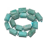 Faceted Amazonite Beads Cylinder Spacer For Jewelry DIY