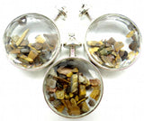 Natural Stone Irregular Gravel & Glass Pendant for DIY Jewelry Making