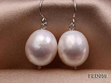 Pink Freshwater Pearl Dangle Earrings 925 Sterling Silver Hooks