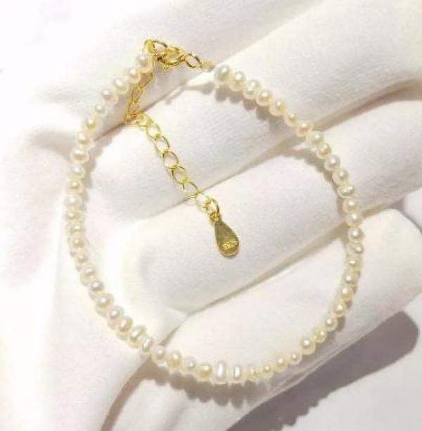 Mini Freshwater Pearl Bracelet 925 Silver Clasp Lovely Gift