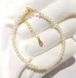Mini Freshwater Pearl Bracelet 925 Silver Clasp Lovely Gift