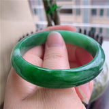 Zheruz Jewelry Natural Green Myanmar Jade 54mm-62mm Light Green Bracelet