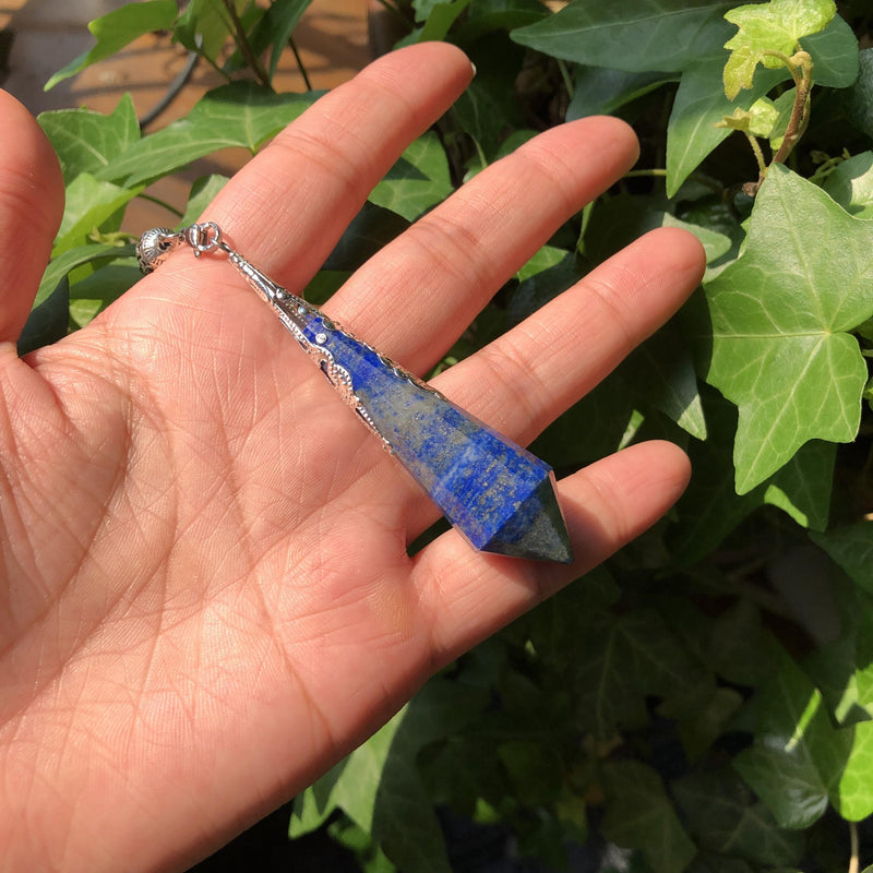 Natural Lapis Lazuli Pendulum Divination Pendant Crystal Reiki Healing Stone