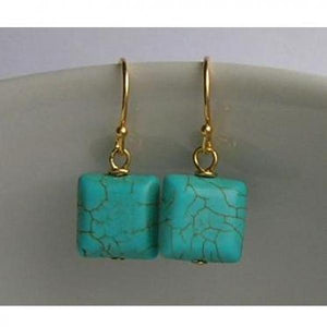 Turquoise Earrings Sterling Silver Hook Lady Gift