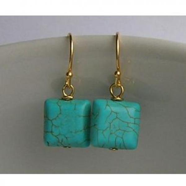 Turquoise Earrings Sterling Silver Hook Lady Gift