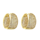 Gold Plated CZ Zircon Huggie Earrings for Women