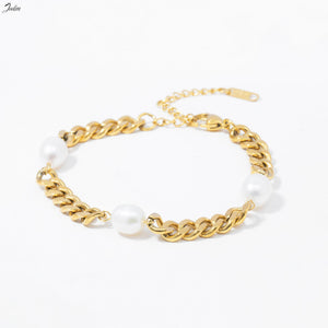 Natural Freshwater Pearl Stainless Steel Bracelet
