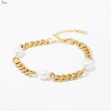 Natural Freshwater Pearl Stainless Steel Bracelet