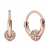 925 Silver Beaded Circle Stud Earrings for Women