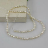 Rice AA Freshwater Pearl 3-4MM Full Strand DIY Necklace Bracelet Earring