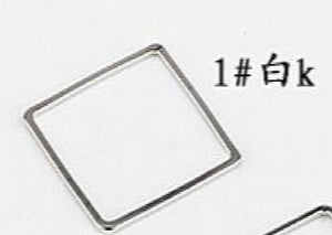 Diy Brass Geometric Square Earrings Ear Clip Frame Pendant
