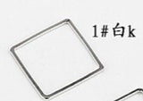 Diy Brass Geometric Square Earrings Ear Clip Frame Pendant