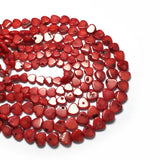 Natural Stone Red Coral Beads Hearts Punch Loose Spacer Beads for Jewelry Making