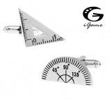 iGame Ruler Cuff Links Brass Protractor